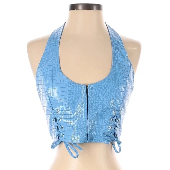 Princess Polly Blue Set - Faux Leather Size 4 - Picture 2 of 5